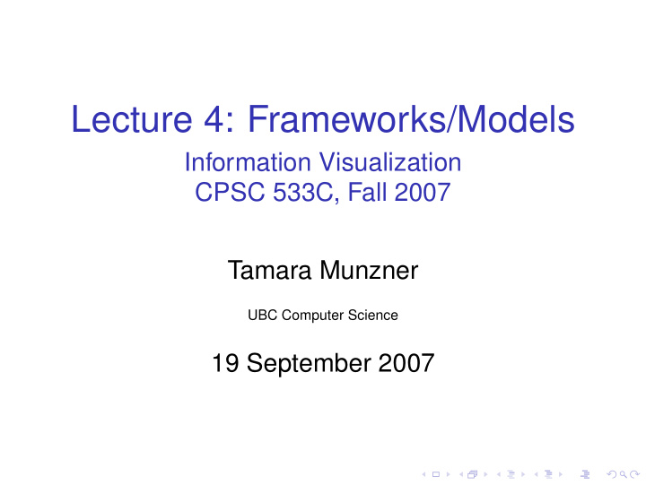 lecture 4 frameworks models