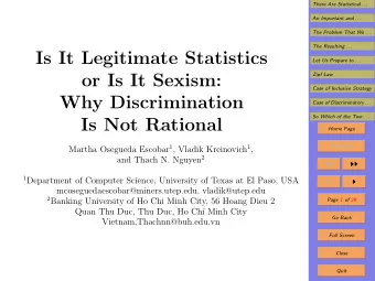 Is It Legitimate Statistics  Let Us Prepare to . . .  or Is It Sexism:  Zipf Law  Case of Inclusive