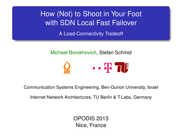 how not to shoot in your foot with sdn local fast failover