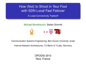 How (Not) to Shoot in Your Foot  with SDN Local Fast Failover  A Load-Connectivity Tradeoff