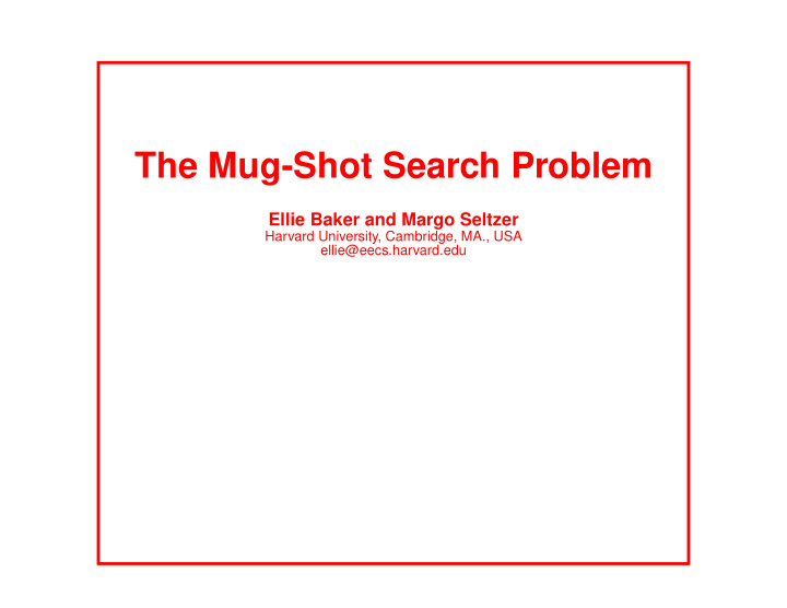 the mug shot search problem