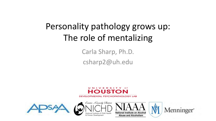 personality pathology grows up the role of mentalizing