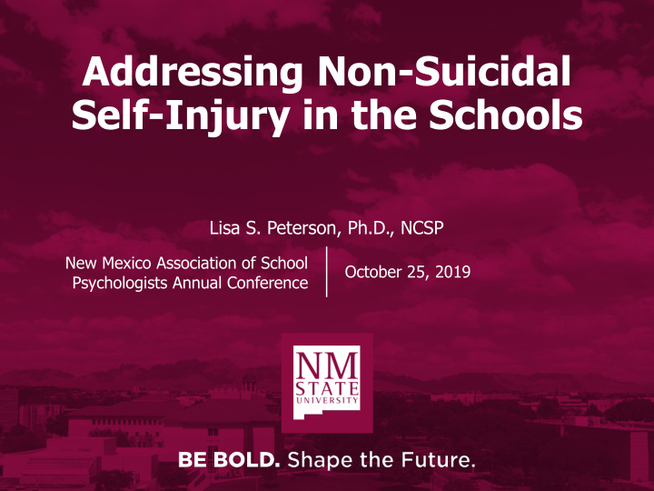addressing non suicidal self injury in the schools