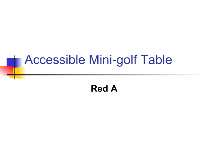 accessible mini golf table