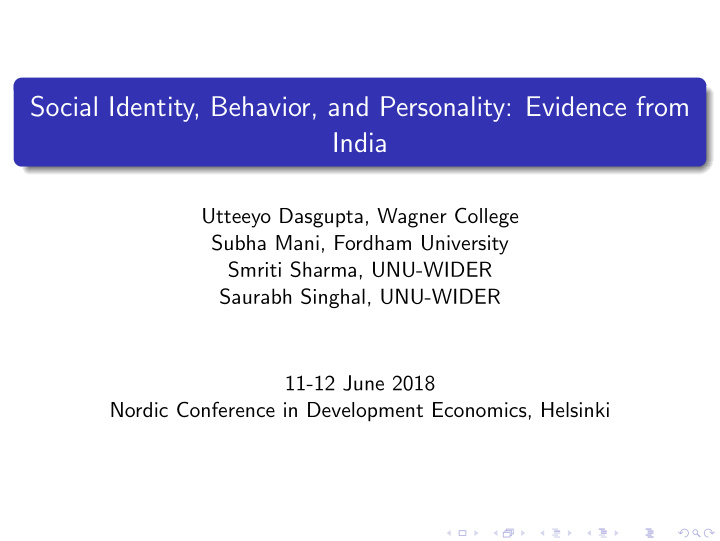 social identity behavior and personality evidence from