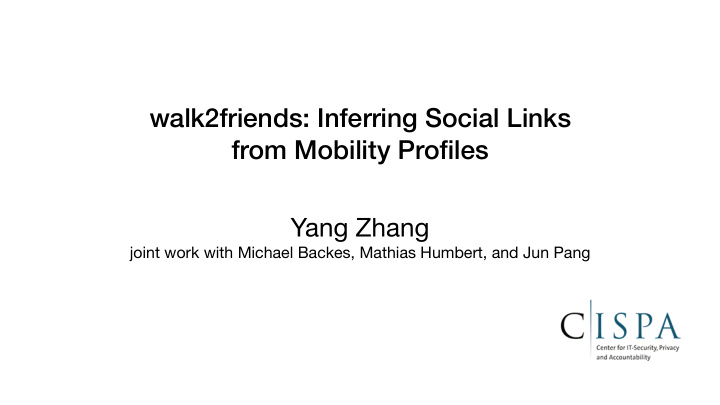 walk2friends inferring social links from mobility profiles