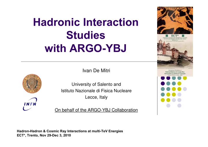 hadronic interaction studies with argo ybj