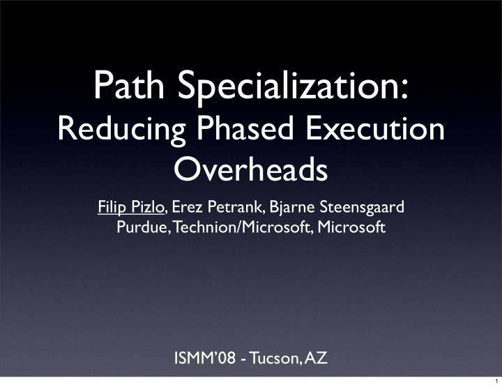 path specialization