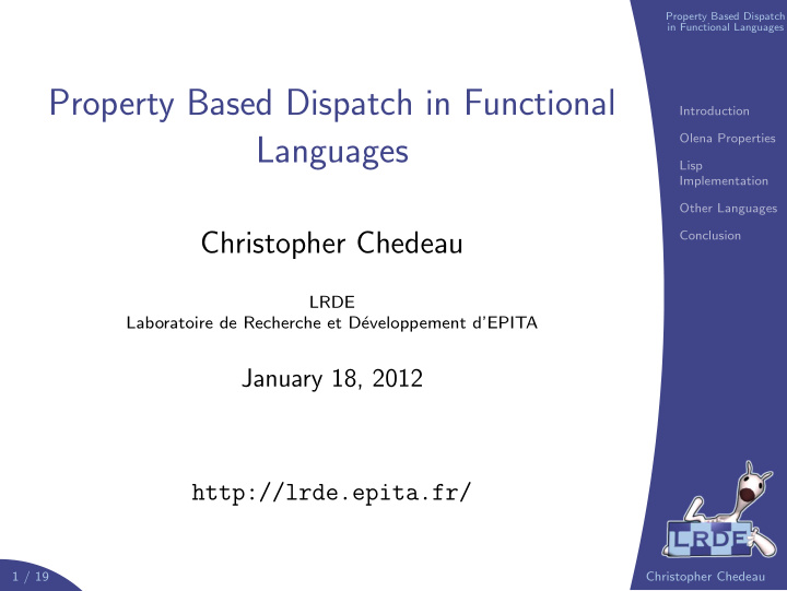 property based dispatch in functional