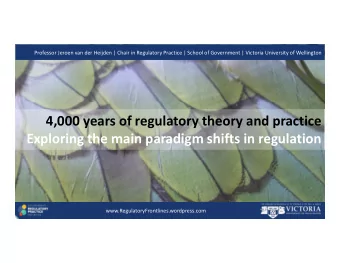 4,000 years of regulatory theory and practice  Exploring the main paradigm shifts in regulation