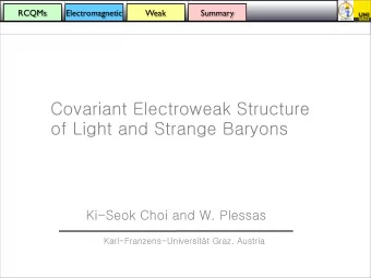 Covariant Electroweak Structure  of Light and Strange Baryons  Ki-Seok Choi and W. Plessas
