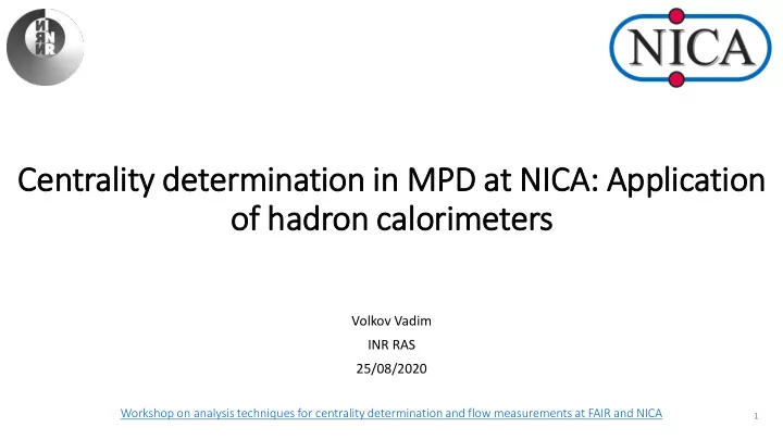 cen entralit ity de determin inatio ion in in mpd at t