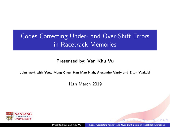 codes correcting under and over shift errors in racetrack