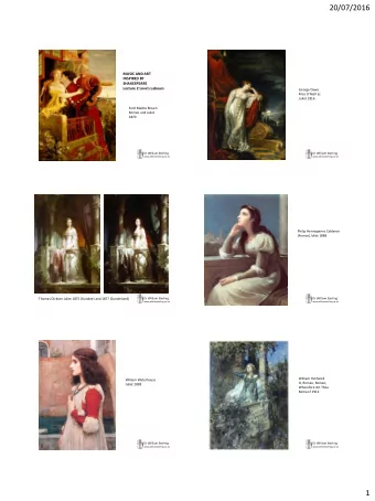 20/07/2016  MUSIC AND ART  INSPIRED BY  SHAKESPEARE Lecture 2 Loves Labours  George Dawe  Miss