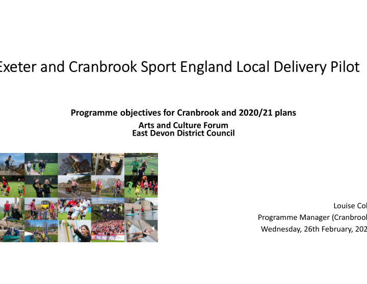 exeter and cranbrook sport england local delivery pilot