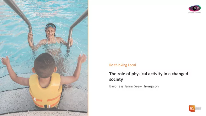 the role of physical activity in a changed society