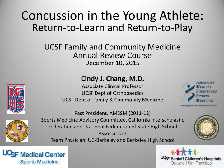 concussion in the young athlete