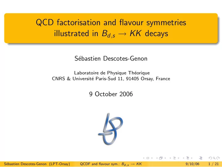 qcd factorisation and flavour symmetries illustrated in b