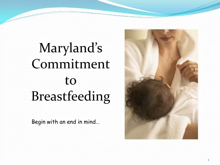 maryland s commitment to breastfeeding