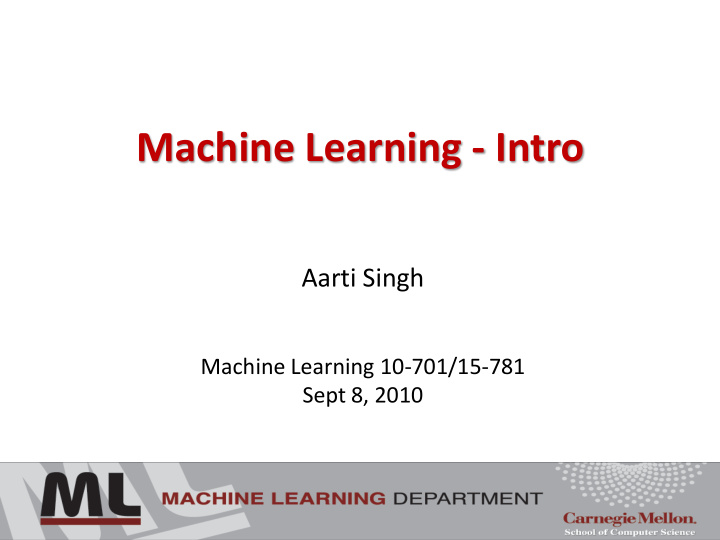 machine learning intro