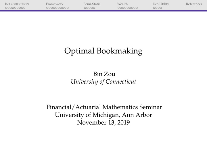 optimal bookmaking