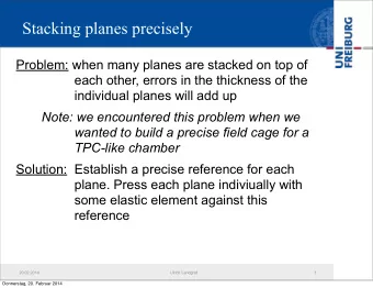 Stacking planes precisely  Problem: when many planes are stacked on top of  each other, errors in