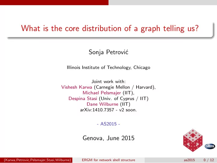 what is the core distribution of a graph telling us