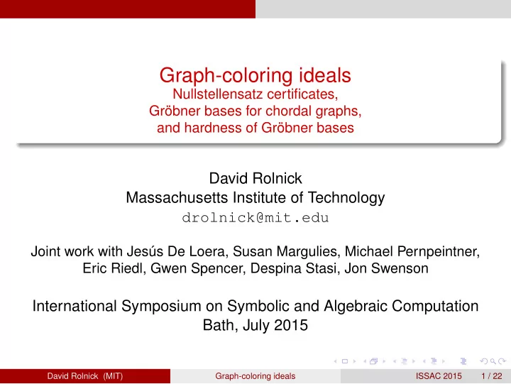 graph coloring ideals
