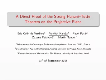 A Direct Proof of the Strong HananiTutte  Theorem on the Projective Plane ric Colin de