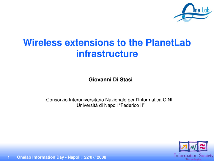 wireless extensions to the planetlab infrastructure