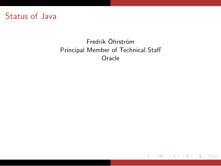 status of java