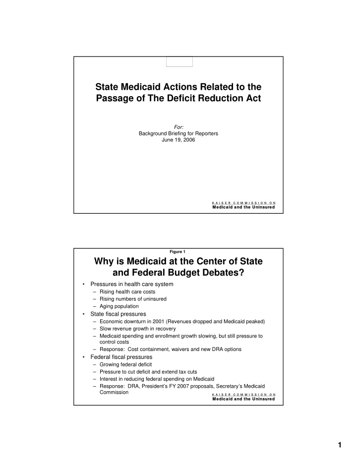 state medicaid actions related to the passage of the