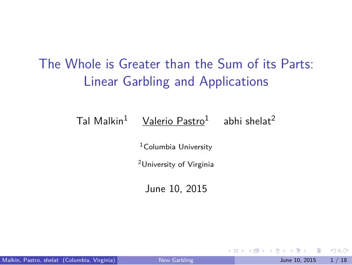 the whole is greater than the sum of its parts linear