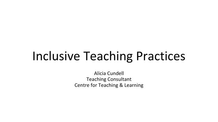 inclusive teaching practices
