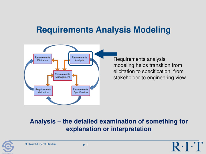 requirements analysis modeling