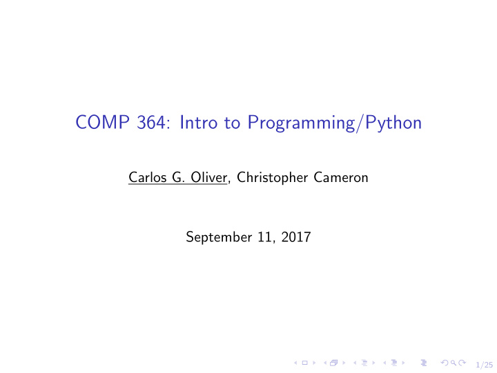 comp 364 intro to programming python