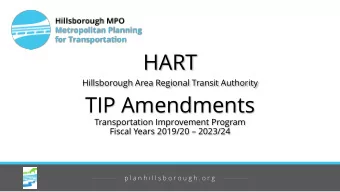TIP Amendments  Transportation Improvement Program Fiscal Years 2019/20  2023/24  p l a n h i l