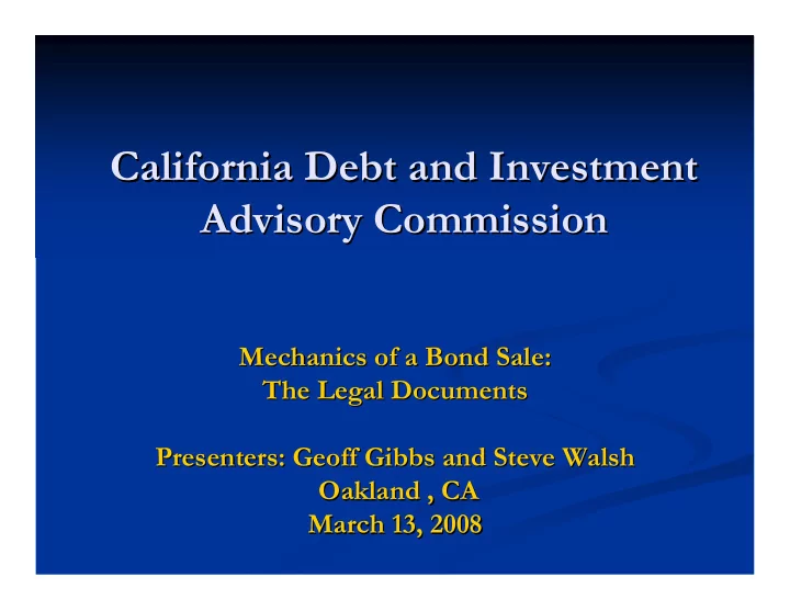 california debt and investment california debt and