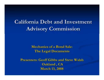 California Debt and Investment  California Debt and Investment  Advisory Commission  Advisory