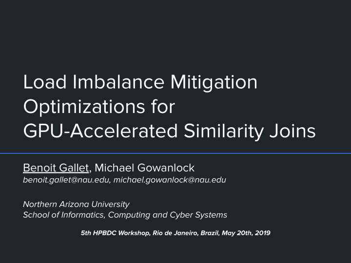 load imbalance mitigation optimizations for gpu