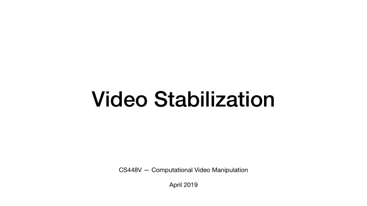 video stabilization