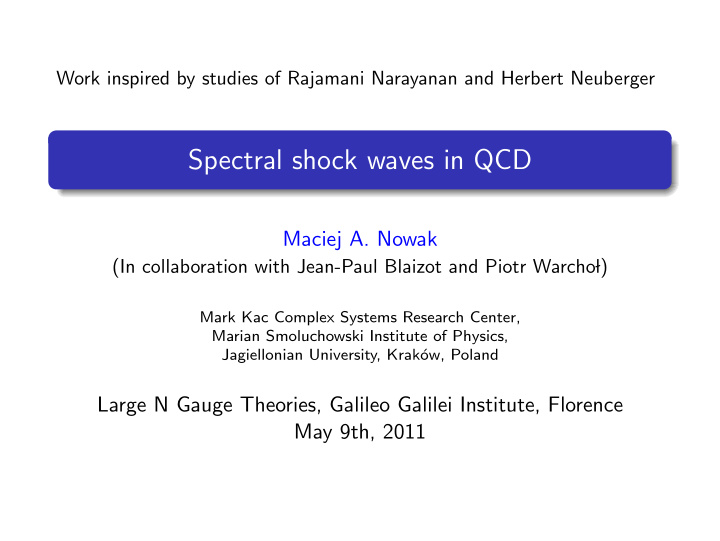 spectral shock waves in qcd