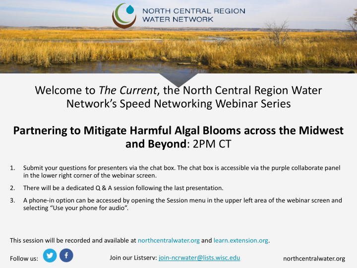 welcome to the current the north central region water