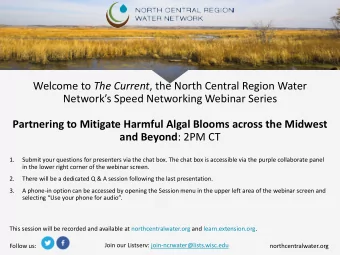 Welcome to The Current , the North Central Region Water  Networks Speed Networking Webinar