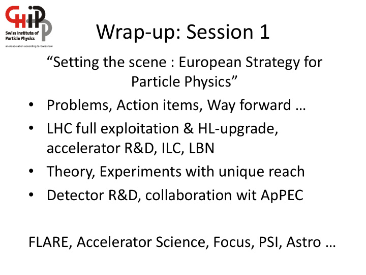 wrap up session 1