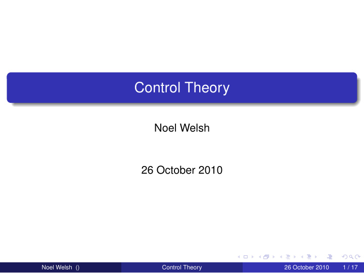control theory