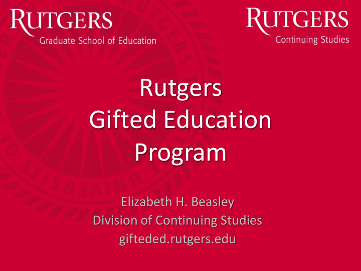 rutgers gifted education program