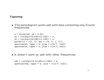 Tapering  The periodogram works well with data containing only Fourier  frequencies:  w =