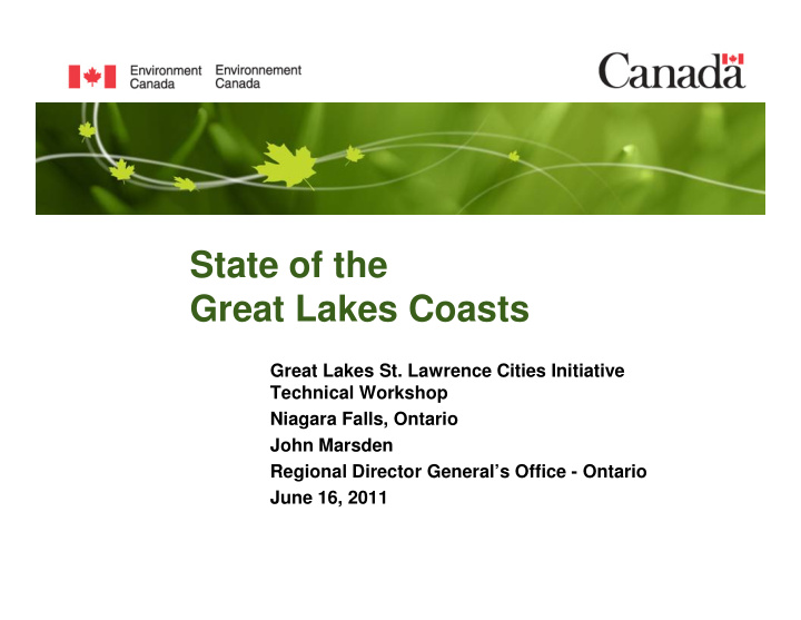 state of the great lakes coasts great lakes coasts