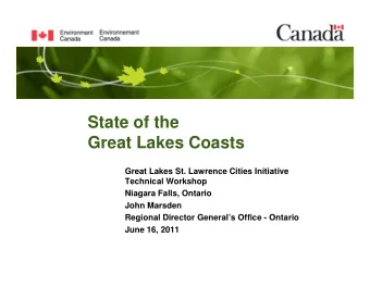 State of the  Great Lakes Coasts  Great Lakes Coasts  Great Lakes St. Lawrence Cities Initiative
